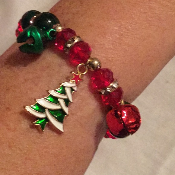 ๐NWT Just Too Gorgeous Xmas Tree Elastic Style Bracelet One Size Fits All ๐ - Picture 5 of 7